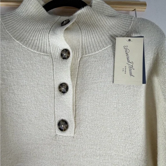 Universal Thread™ Women's Long Sleeve Midi Sweater Dress - Cream XXL - Picture 7 of 12